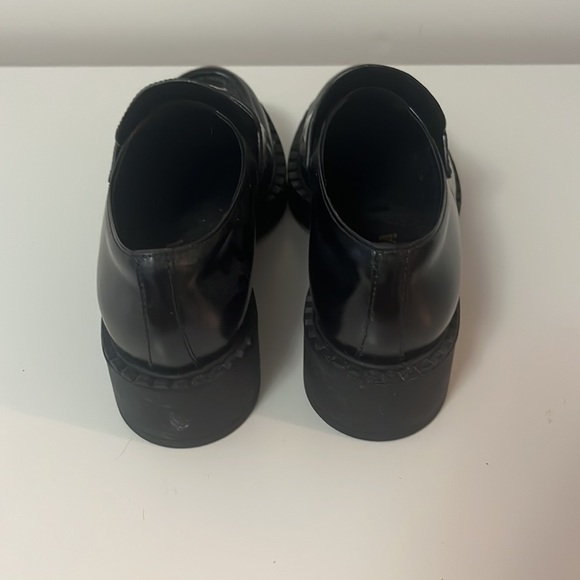 PRADA Spazzolato Logo Platform Leather Loafers size 38 - Picture 2 of 5